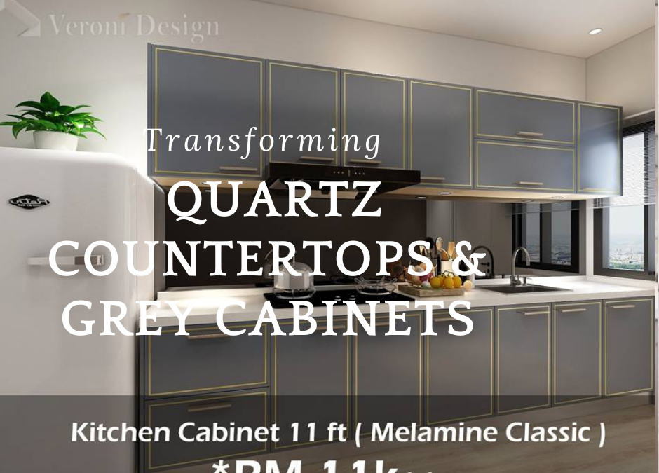 Transforming Quartz Countertops & Grey Cabinets